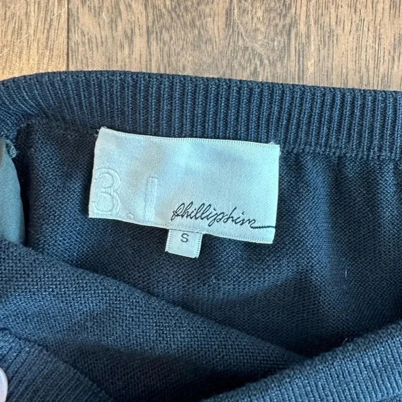 Phillip Lim 3.1 Black Skirt with Metallic Panels Sz. S - Picture 4 of 5